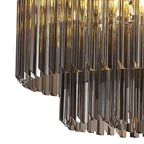 NL84459 Vienna 12 Light Round Pendant Polished Nickel Smoked