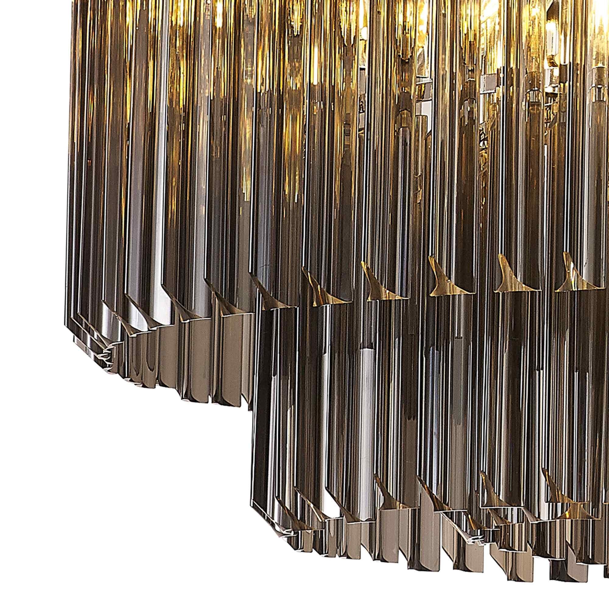 NL84459 Vienna 12 Light Round Pendant Polished Nickel Smoked