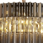 NL84459 Vienna 12 Light Round Pendant Polished Nickel Smoked