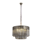 NL84469 Vienna 8 Light Round Pendant Polished Nickel Smoked