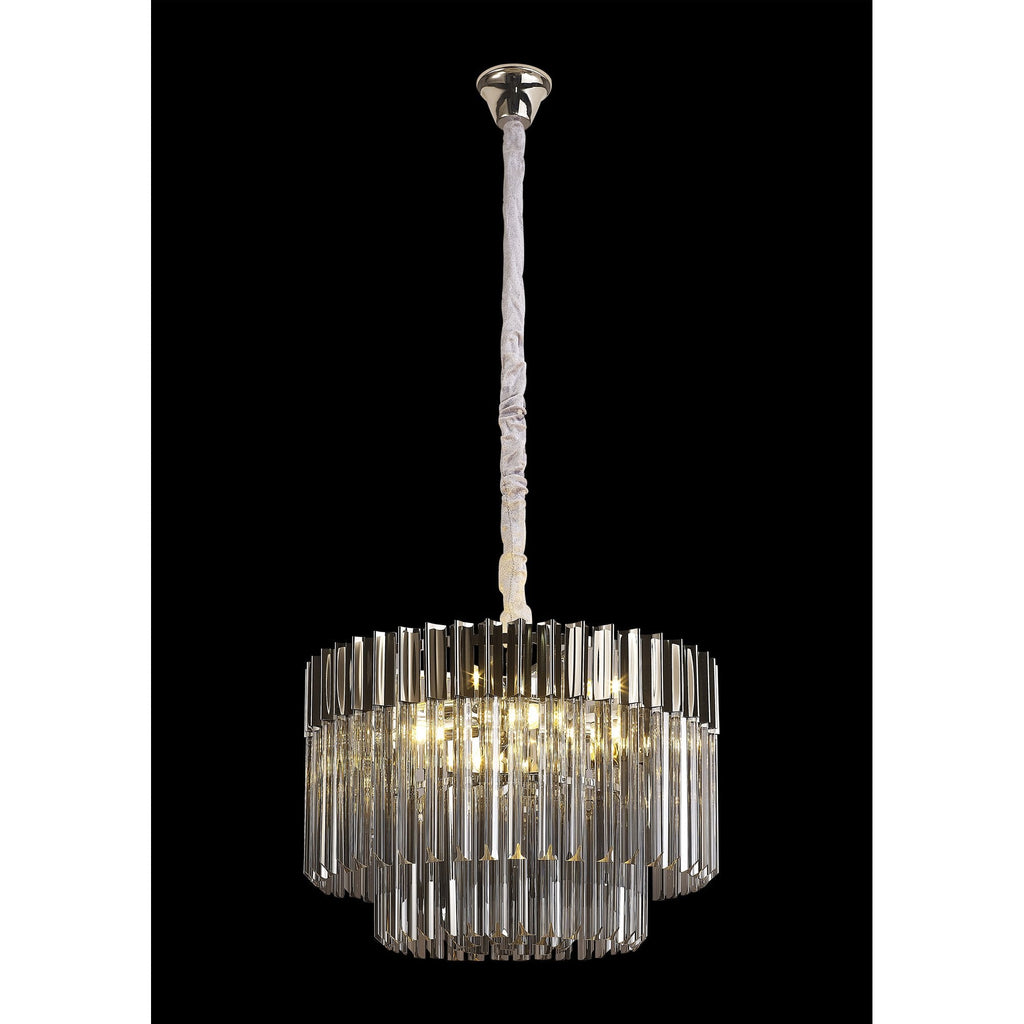 NL84469 Vienna 8 Light Round Pendant Polished Nickel Smoked
