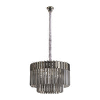 NL84469 Vienna 8 Light Round Pendant Polished Nickel Smoked