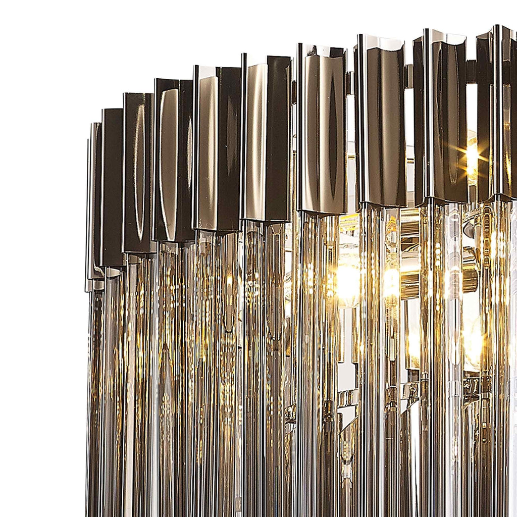 NL84469 Vienna 8 Light Round Pendant Polished Nickel Smoked