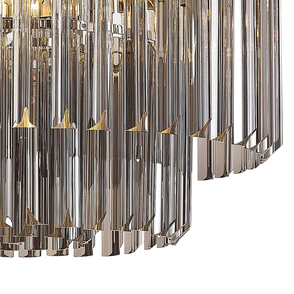 NL84469 Vienna 8 Light Round Pendant Polished Nickel Smoked