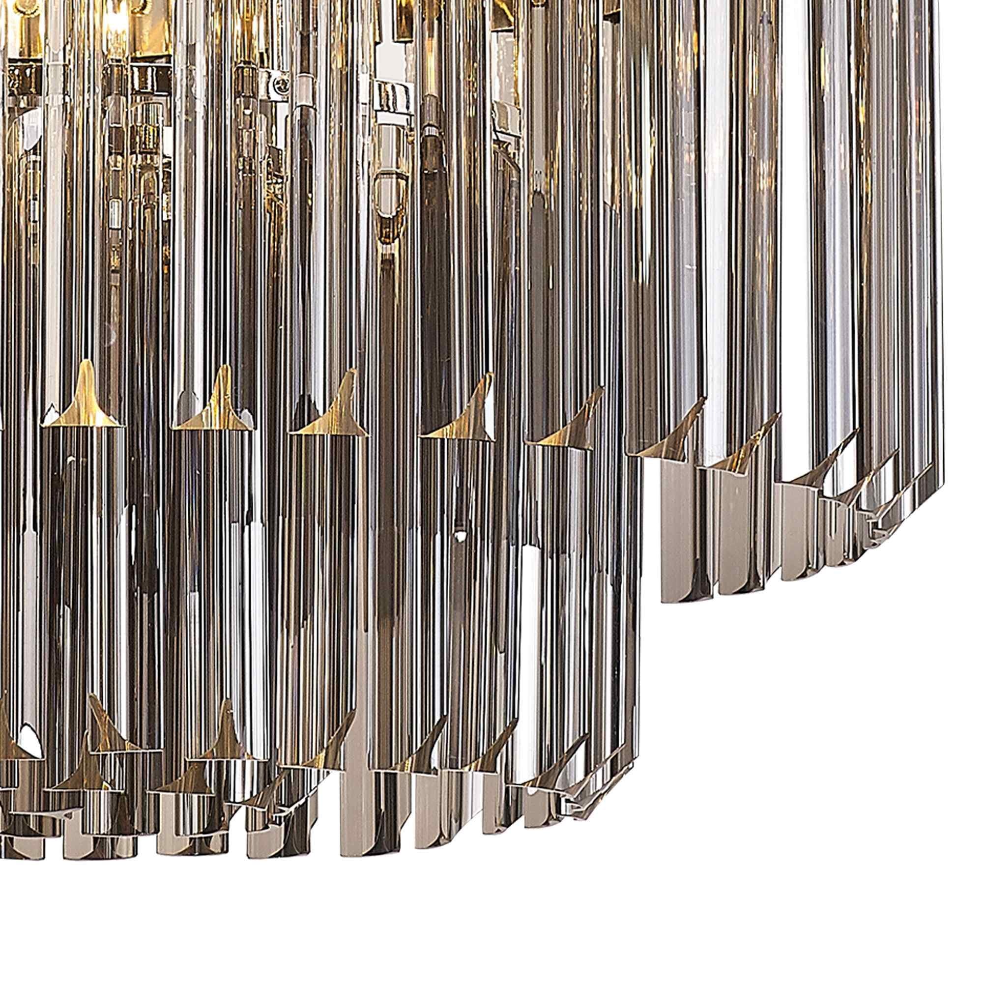 NL84469 Vienna 8 Light Round Pendant Polished Nickel Smoked