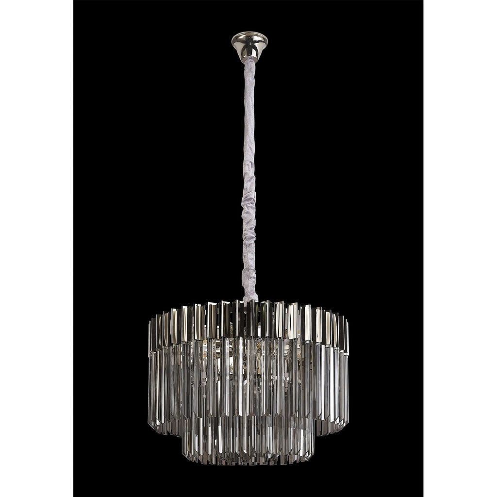 NL84469 Vienna 8 Light Round Pendant Polished Nickel Smoked