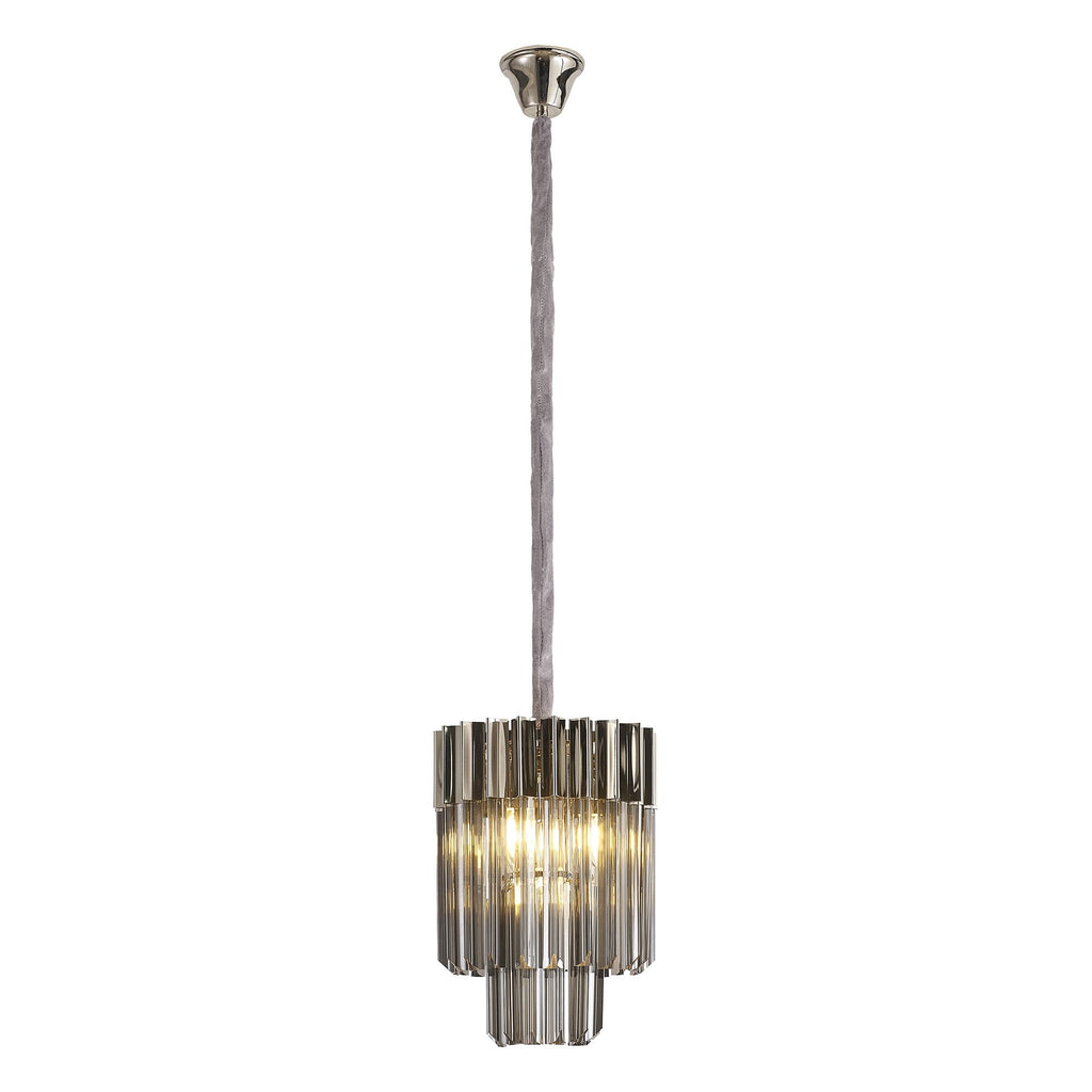 NL84479 Vienna 4 Light Round Pendant Polished Nickel Smoked