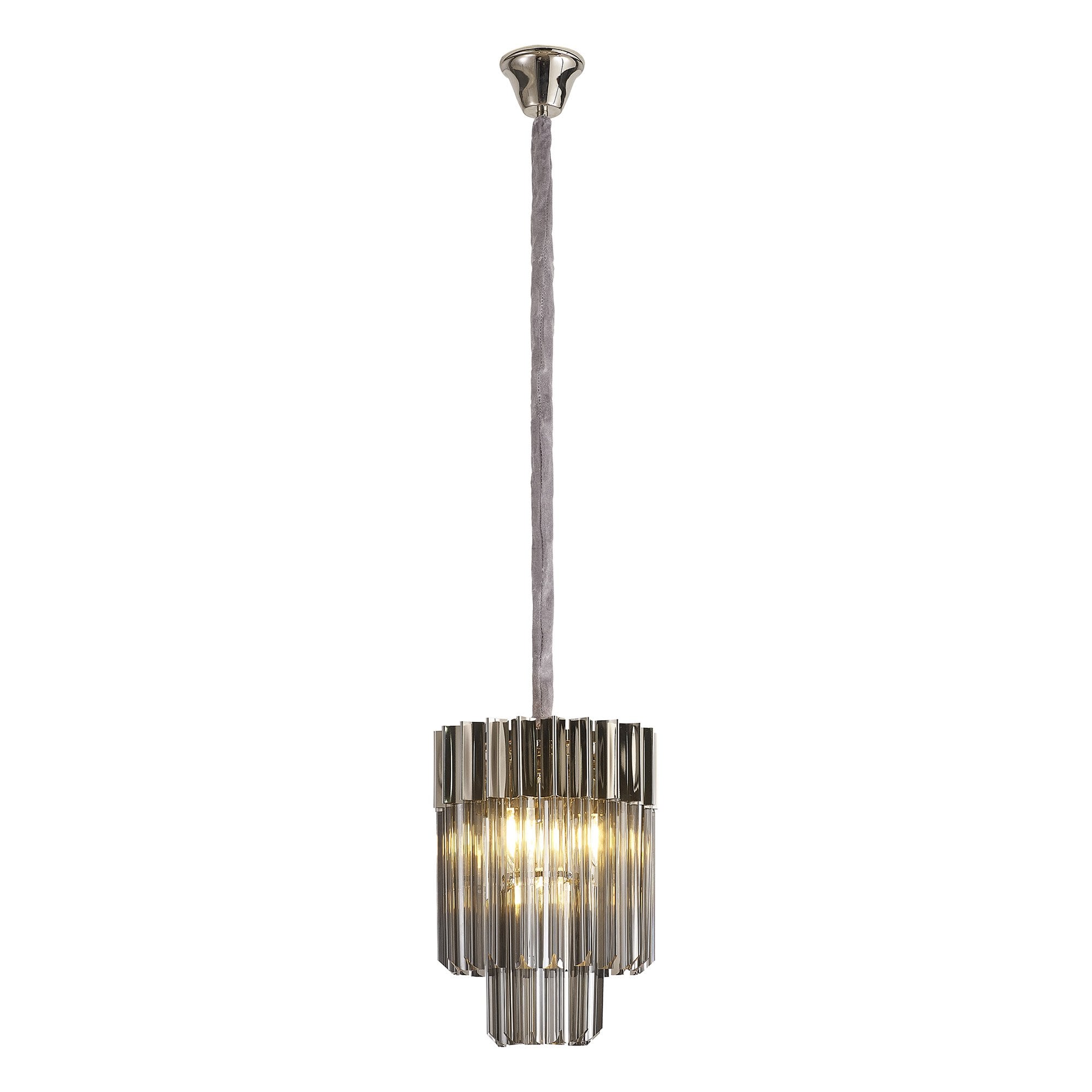 NL84479 Vienna 4 Light Round Pendant Polished Nickel Smoked