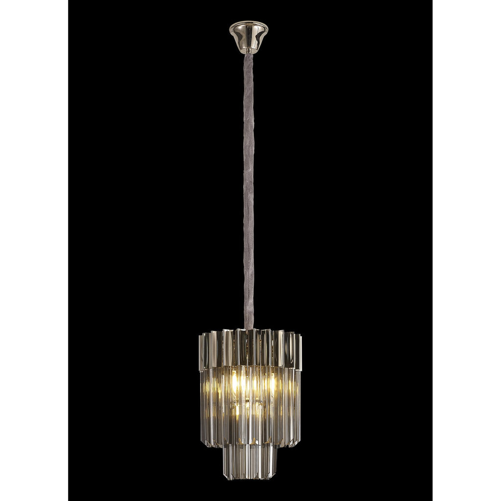 NL84479 Vienna 4 Light Round Pendant Polished Nickel Smoked