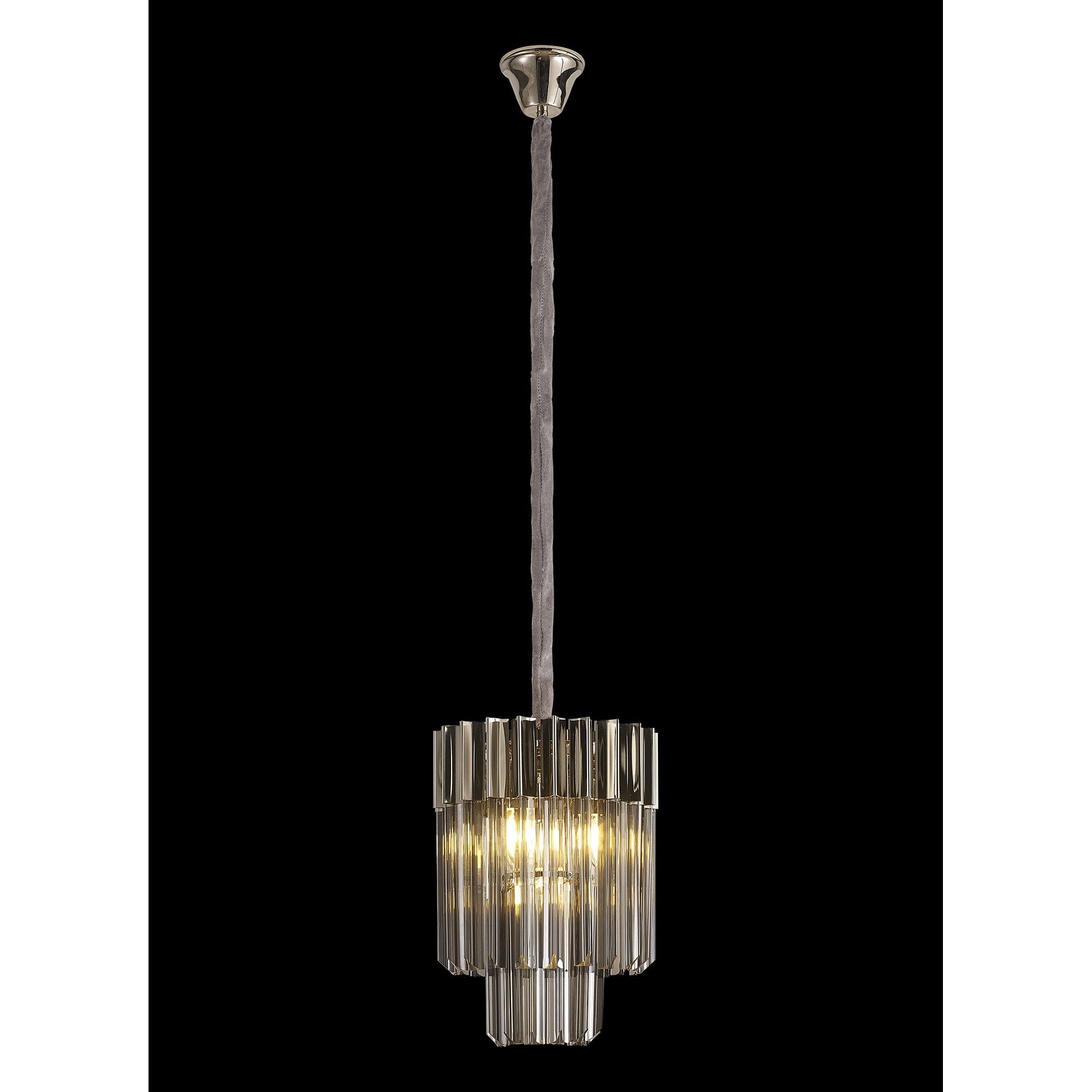NL84479 Vienna 4 Light Round Pendant Polished Nickel Smoked