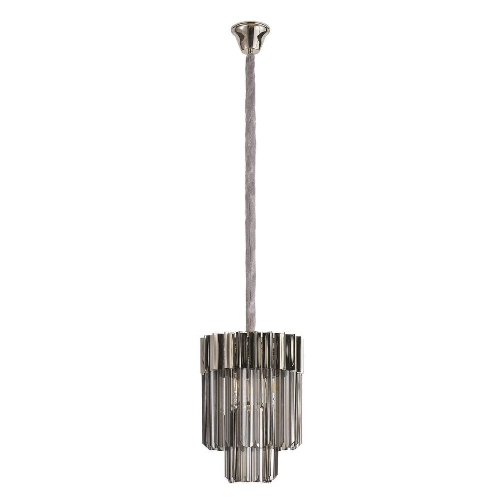 NL84479 Vienna 4 Light Round Pendant Polished Nickel Smoked
