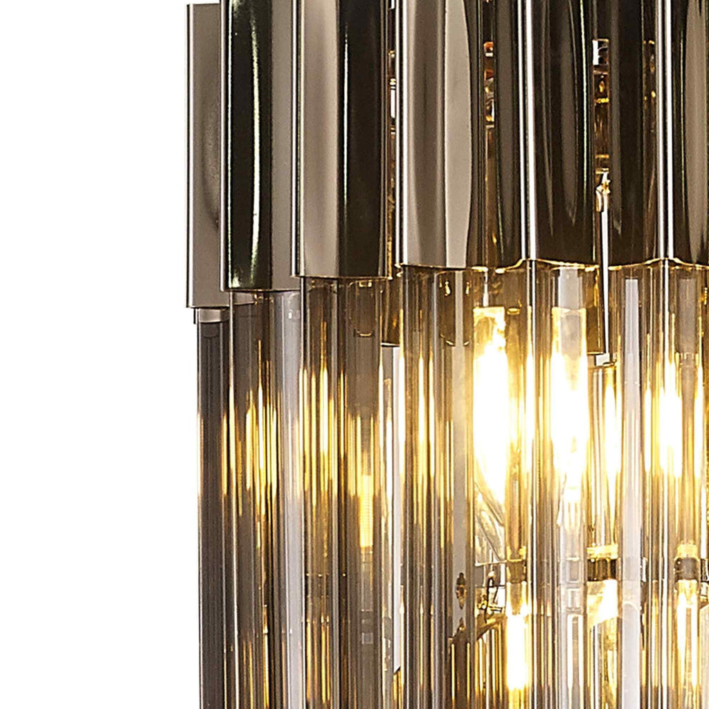 NL84479 Vienna 4 Light Round Pendant Polished Nickel Smoked
