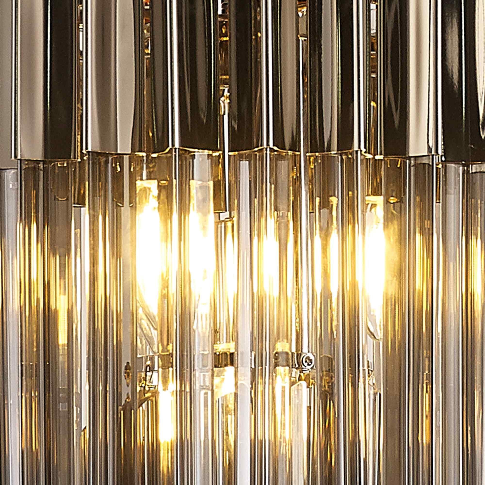 NL84479 Vienna 4 Light Round Pendant Polished Nickel Smoked