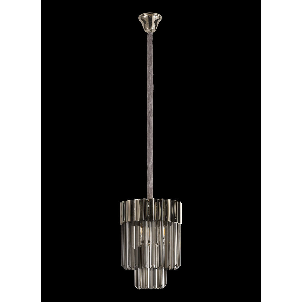 NL84479 Vienna 4 Light Round Pendant Polished Nickel Smoked