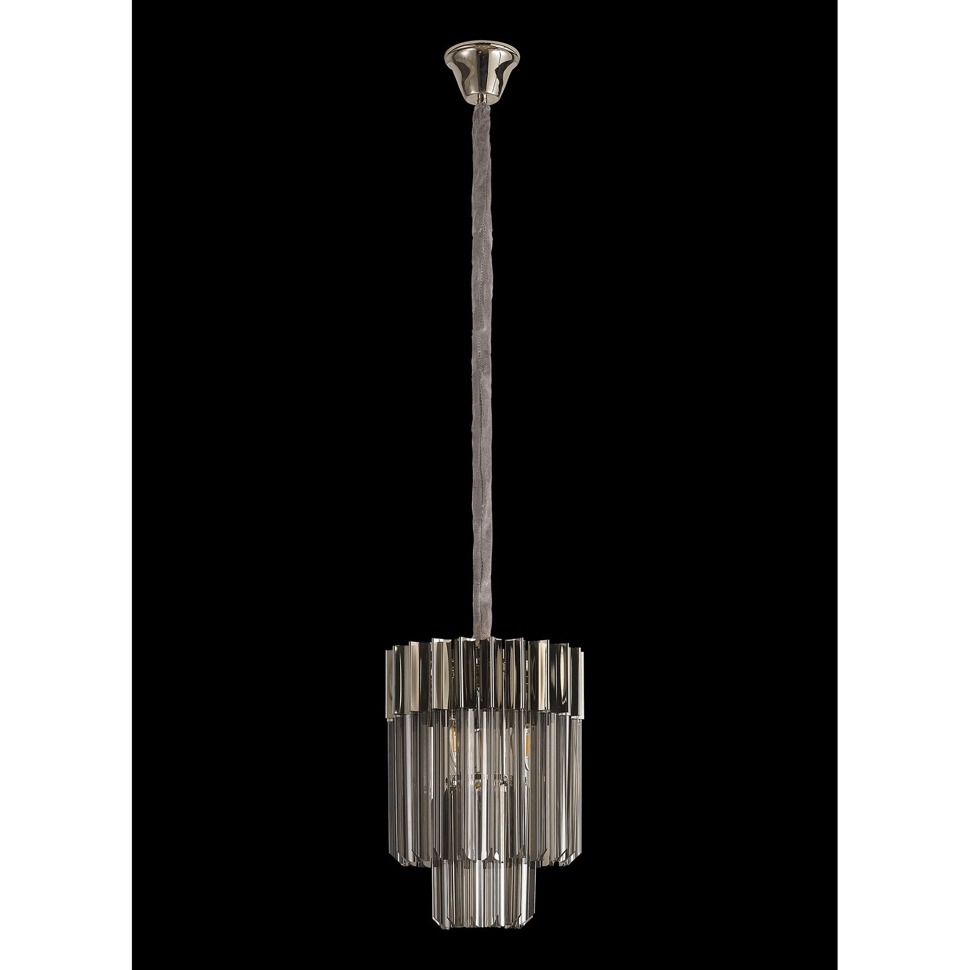 NL84479 Vienna 4 Light Round Pendant Polished Nickel Smoked