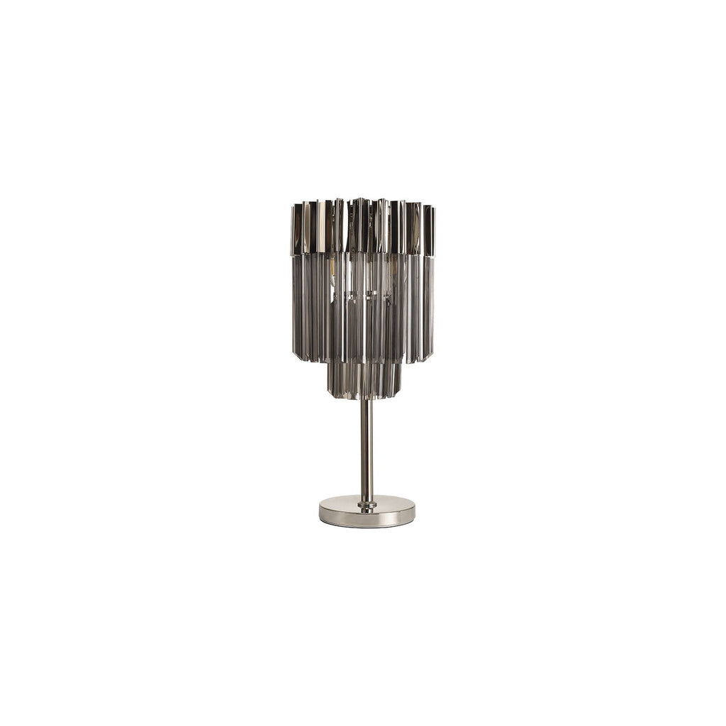 NL84489 Vienna 3 Light Table Lamp Polished Nickel Smoked