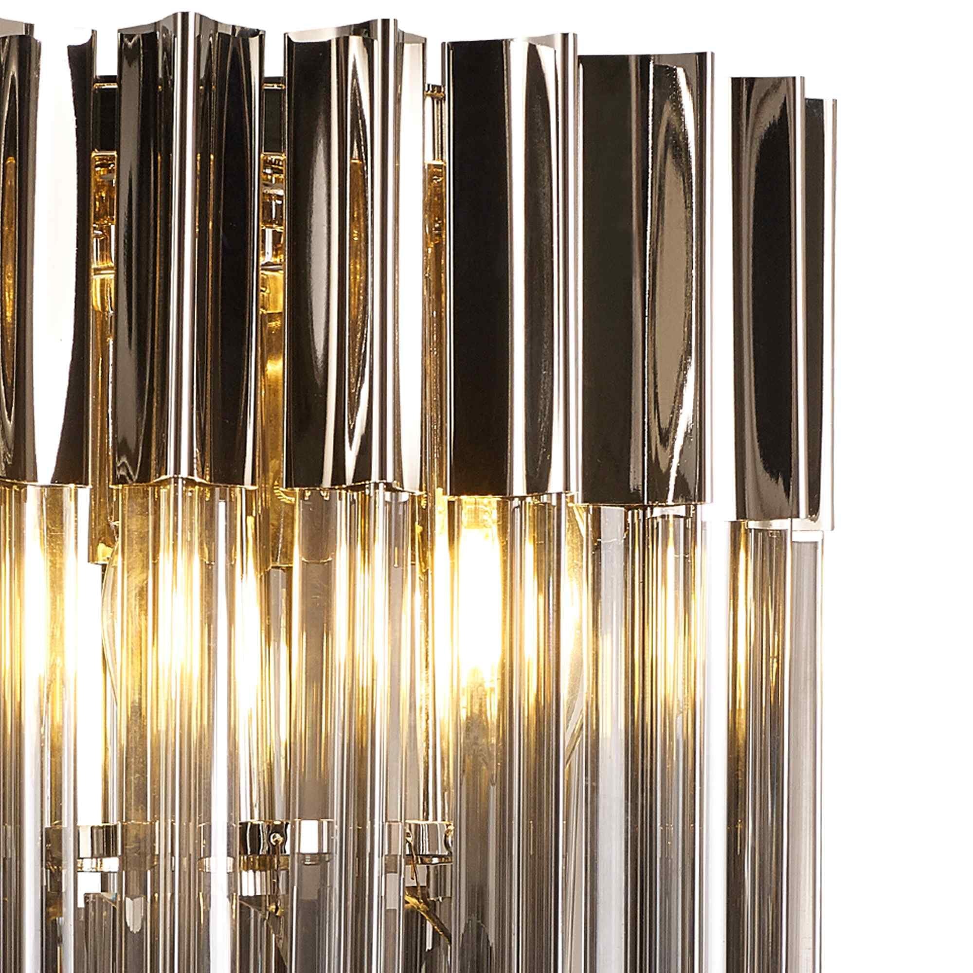 NL84489 Vienna 3 Light Table Lamp Polished Nickel Smoked
