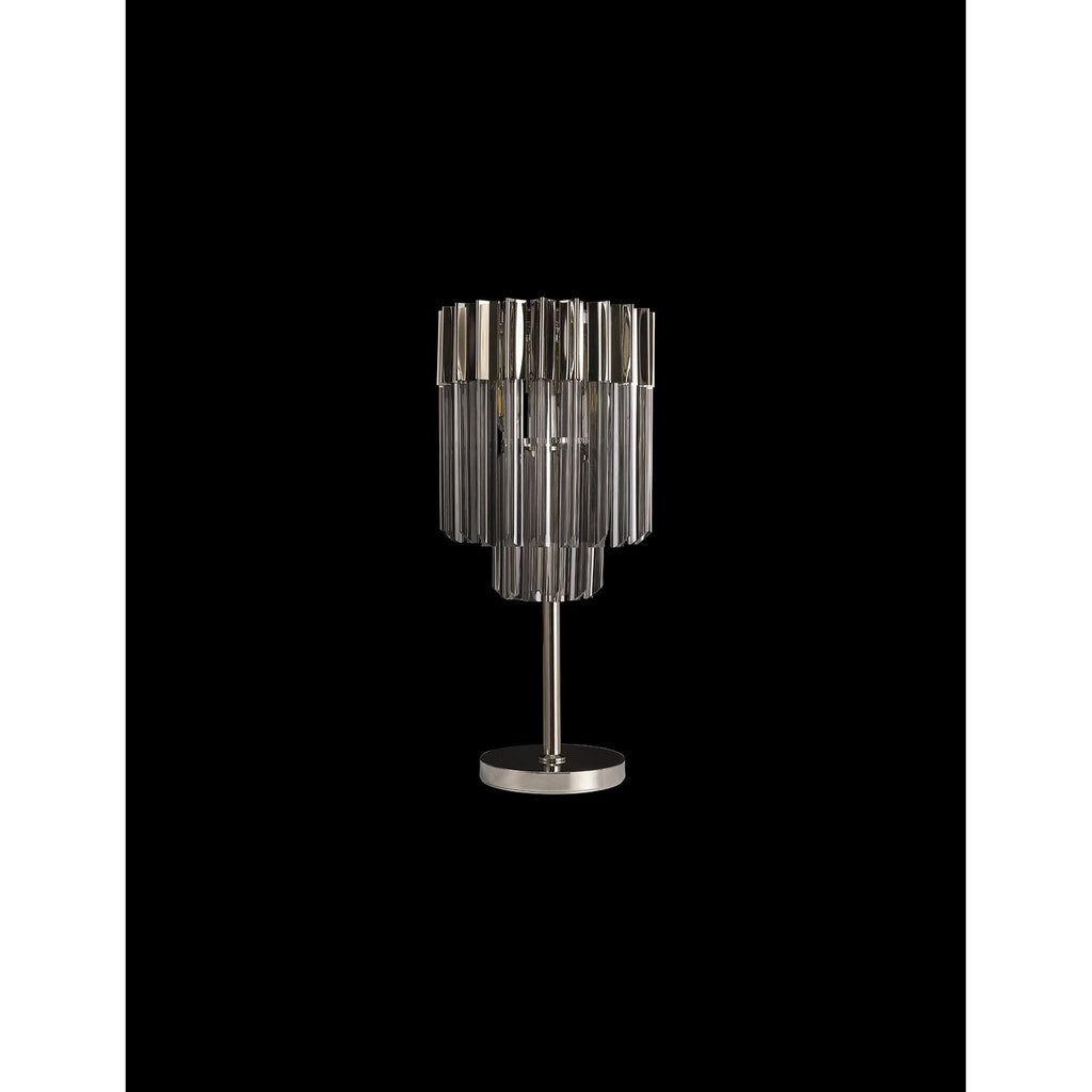 NL84489 Vienna 3 Light Table Lamp Polished Nickel Smoked