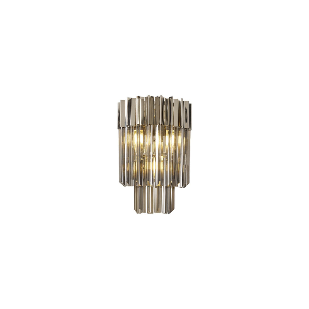 NL84499 Vienna 3 Light Wall Light Polished Nickel Smoked