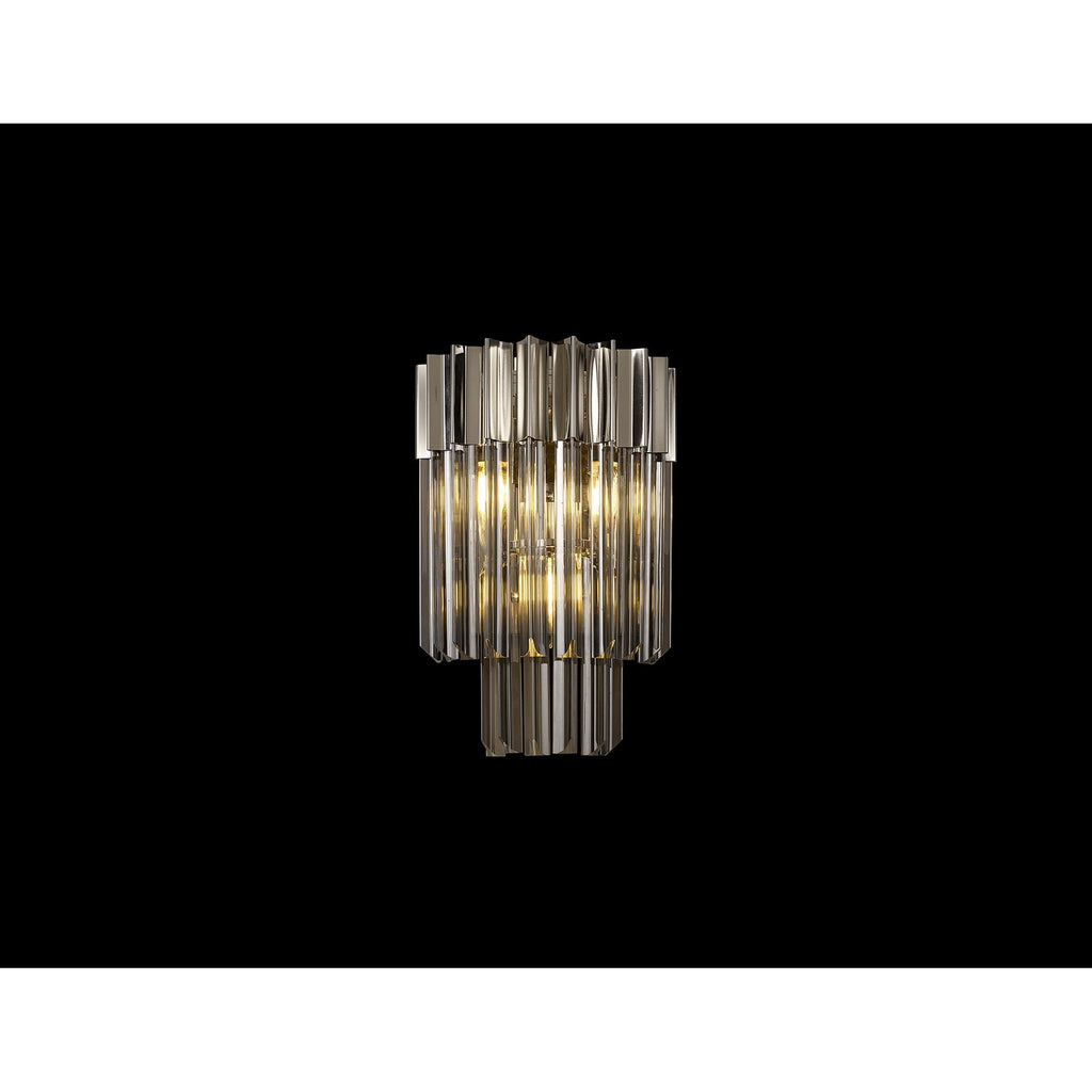 NL84499 Vienna 3 Light Wall Light Polished Nickel Smoked