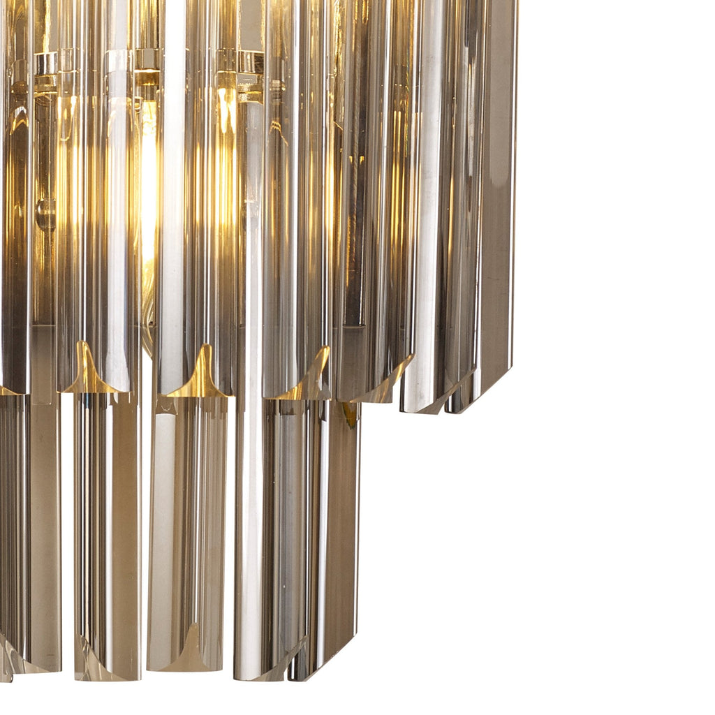 NL84499 Vienna 3 Light Wall Light Polished Nickel Smoked