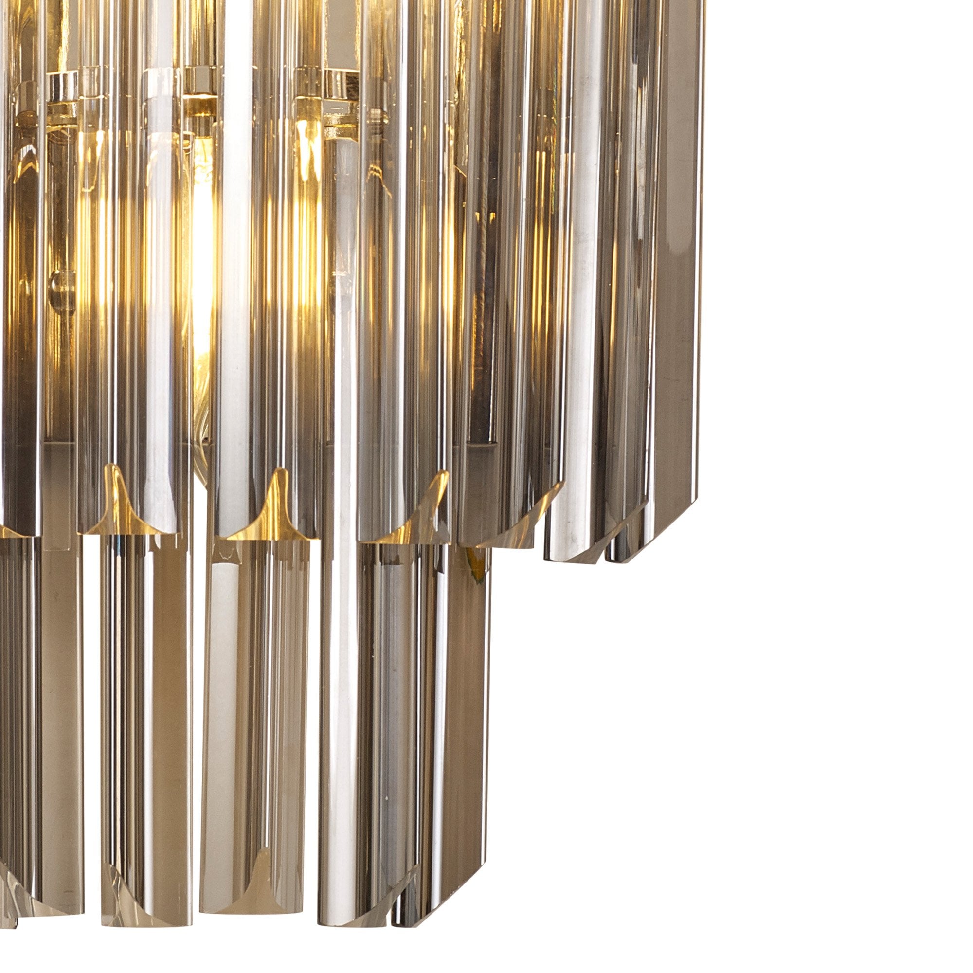 NL84499 Vienna 3 Light Wall Light Polished Nickel Smoked