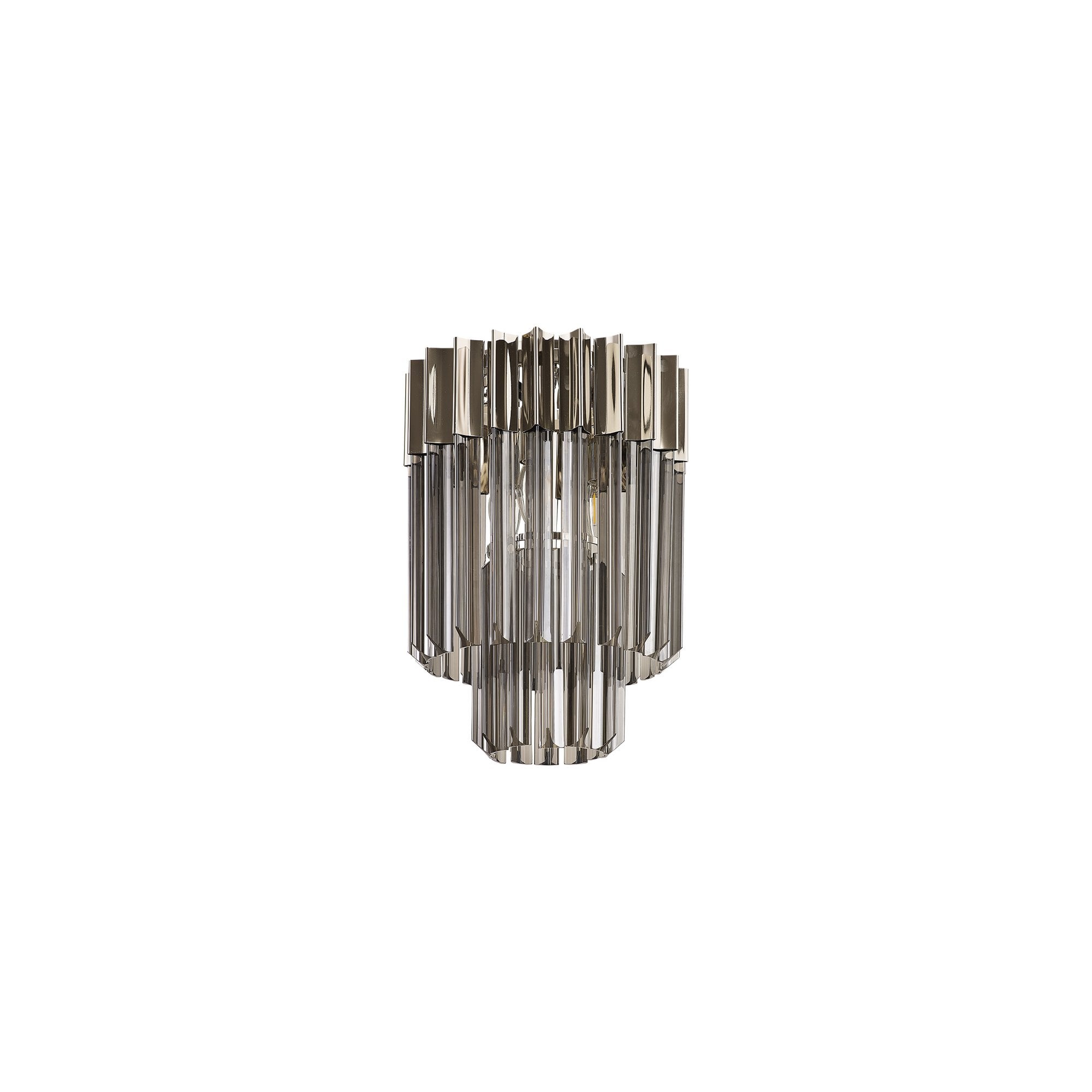 NL84509 Vienna 3 Light Ceiling Light Polished Nickel Smoked
