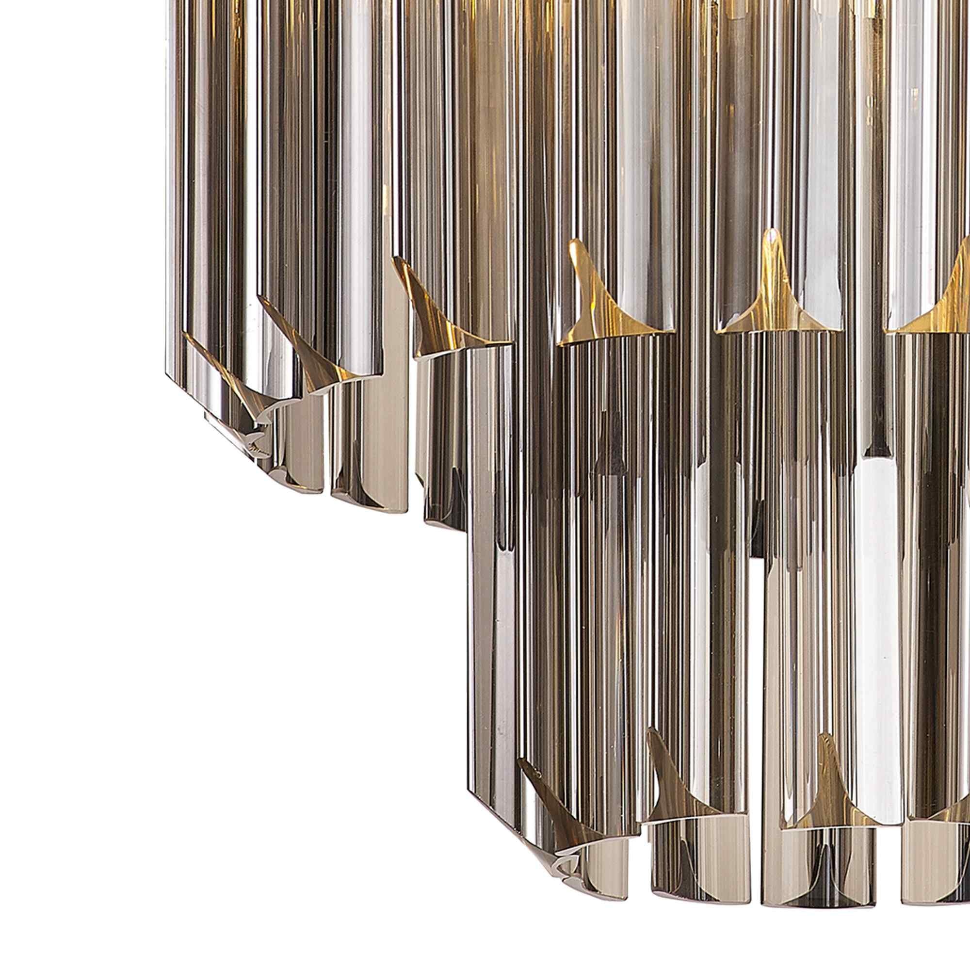 NL84509 Vienna 3 Light Ceiling Light Polished Nickel Smoked