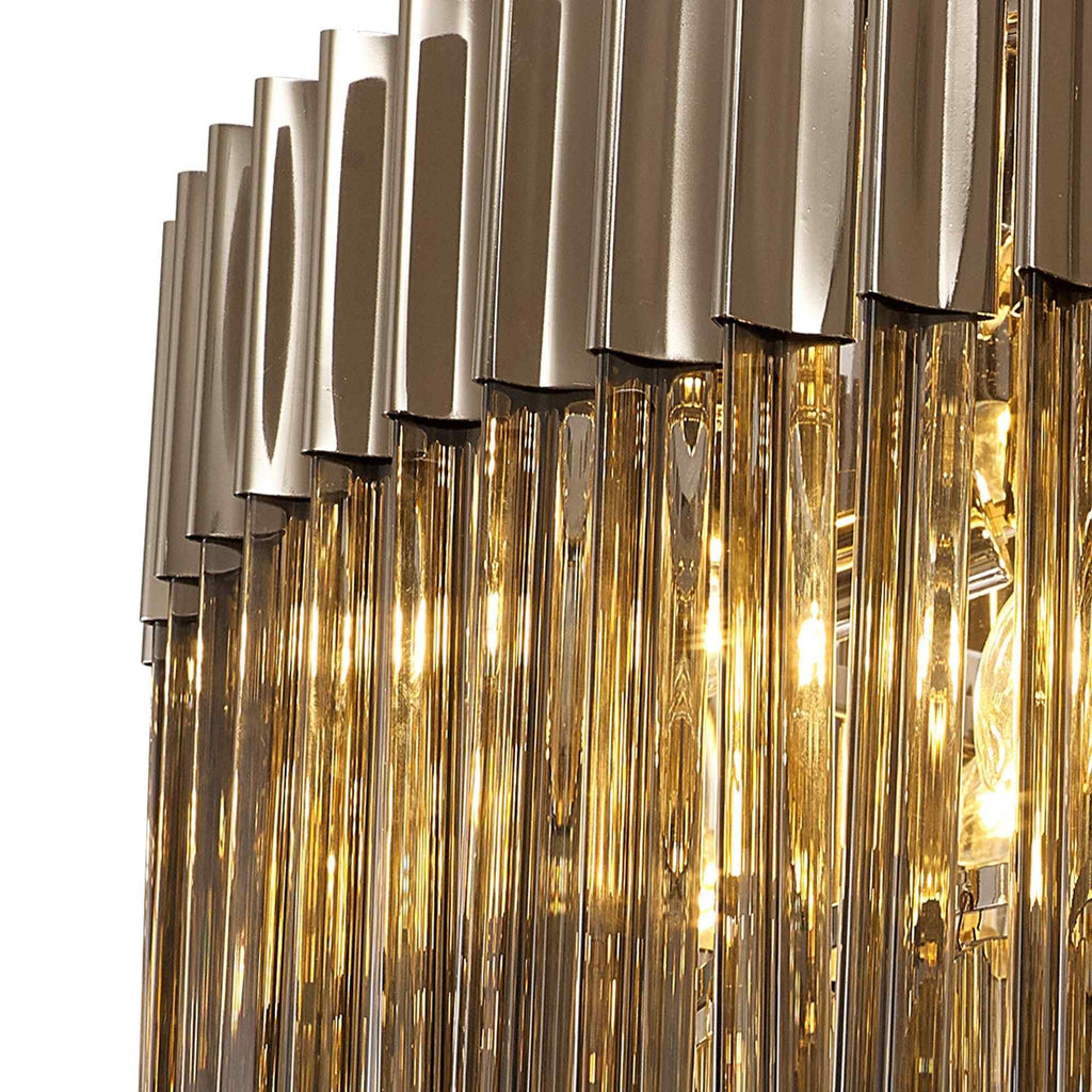 NL84509 Vienna 3 Light Ceiling Light Polished Nickel Smoked