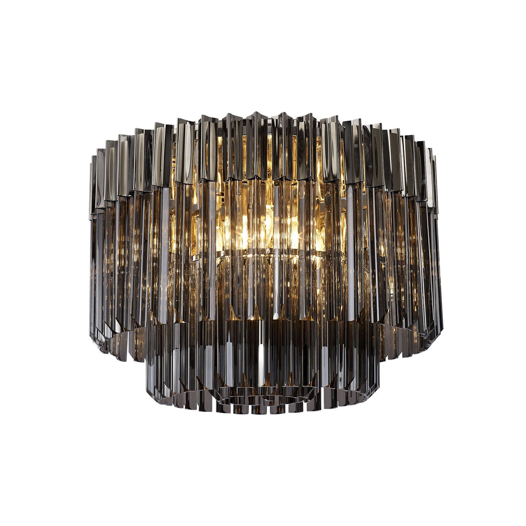 NL84519 Vienna 7 Light Ceiling Light Polished Nickel Smoked