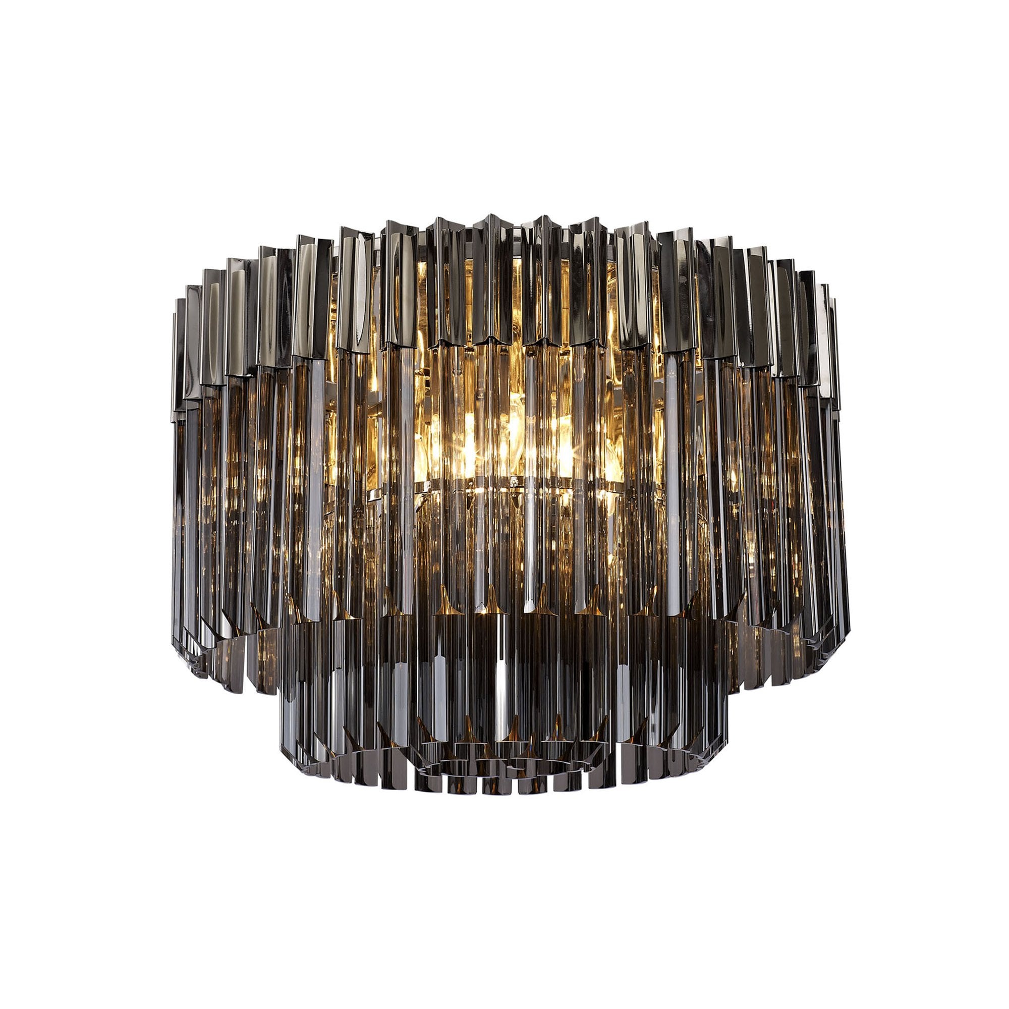 NL84519 Vienna 7 Light Ceiling Light Polished Nickel Smoked