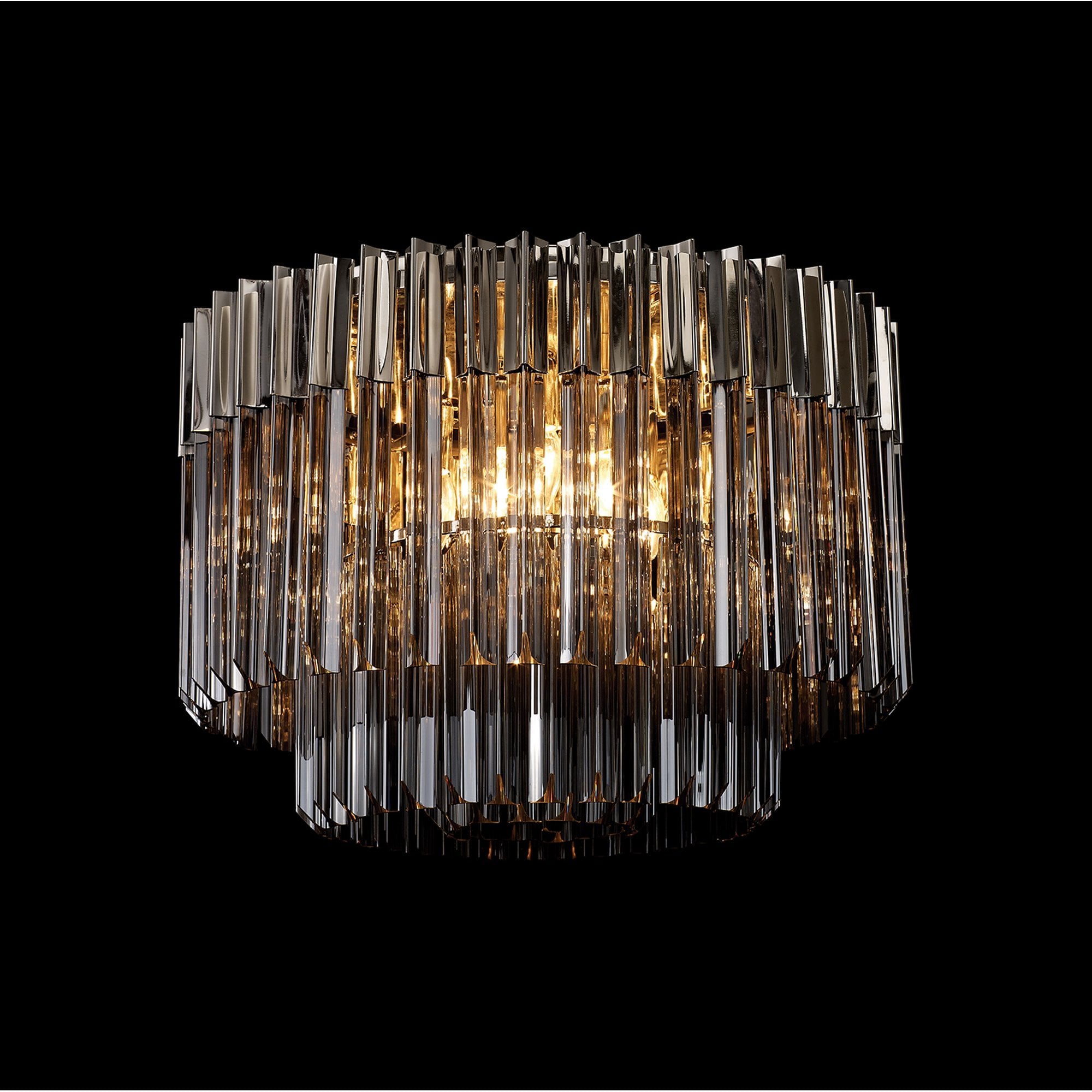 NL84519 Vienna 7 Light Ceiling Light Polished Nickel Smoked