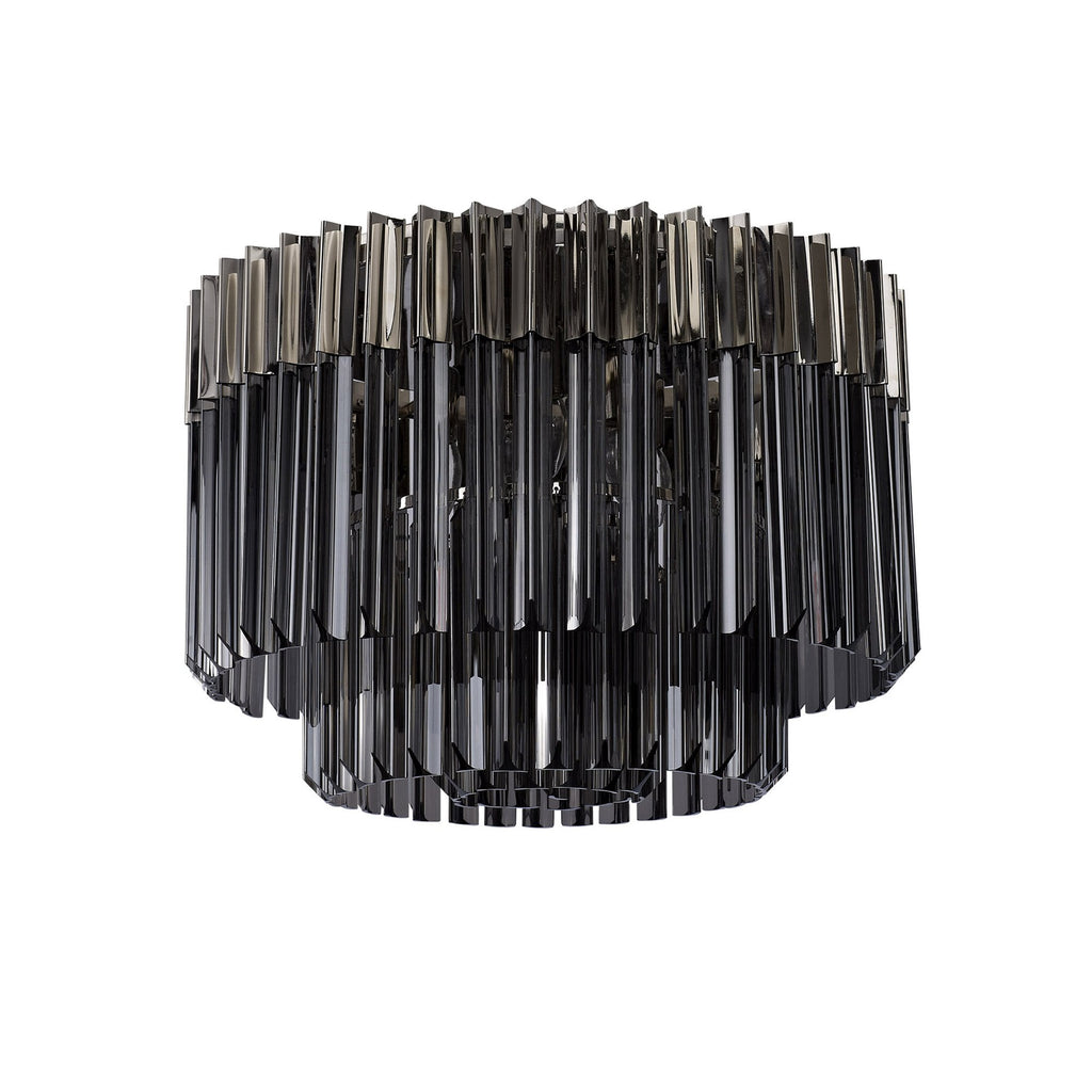NL84519 Vienna 7 Light Ceiling Light Polished Nickel Smoked