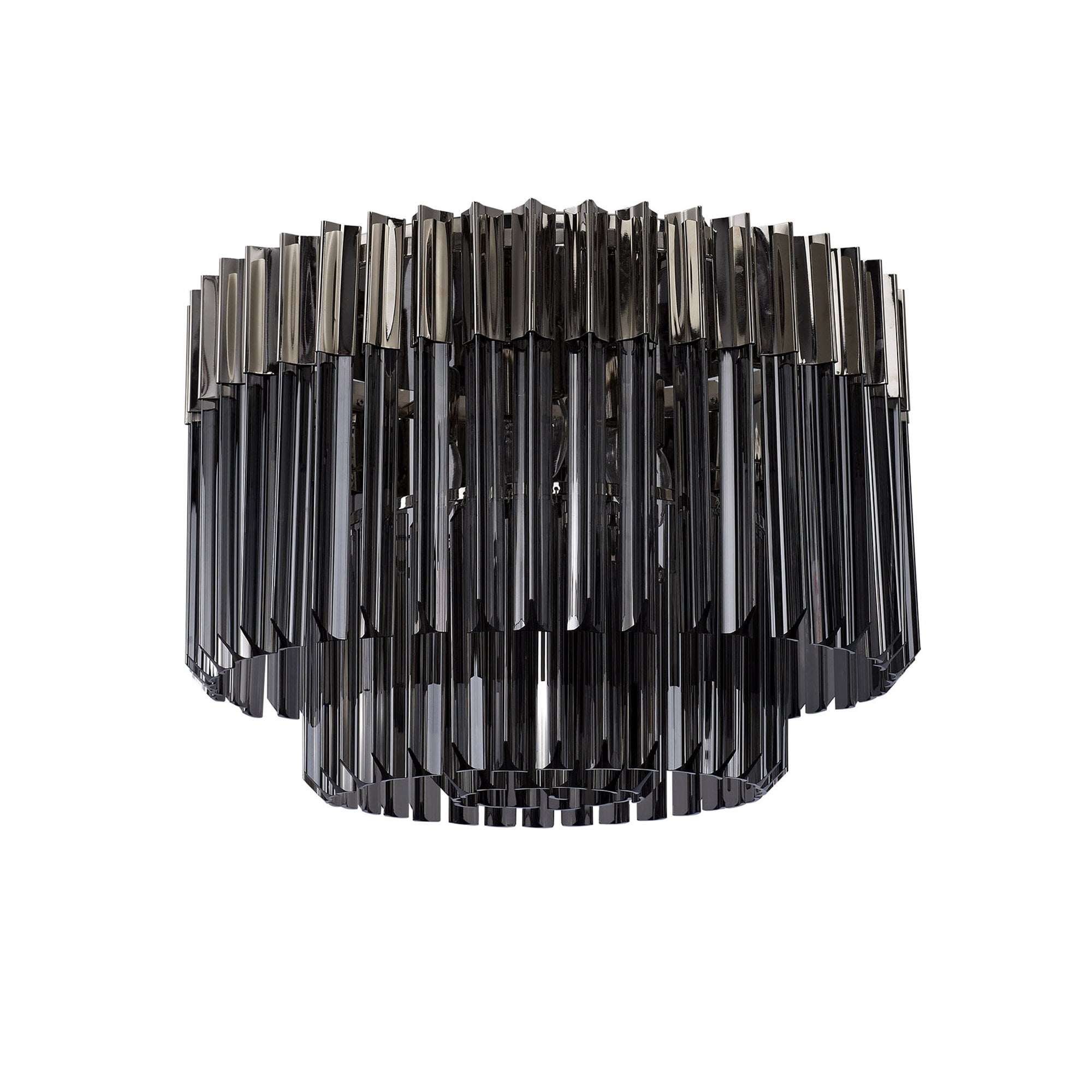 NL84519 Vienna 7 Light Ceiling Light Polished Nickel Smoked