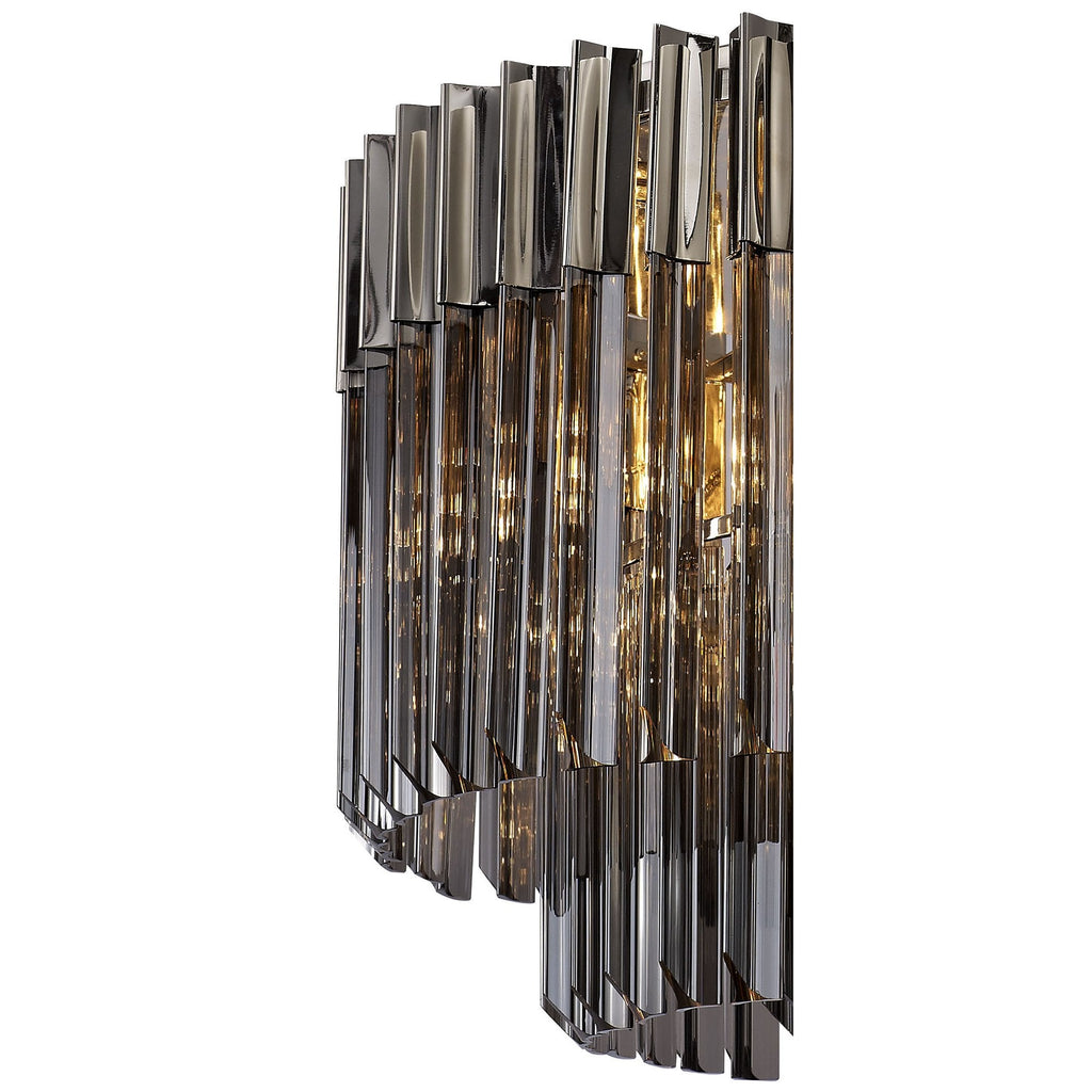 NL84519 Vienna 7 Light Ceiling Light Polished Nickel Smoked