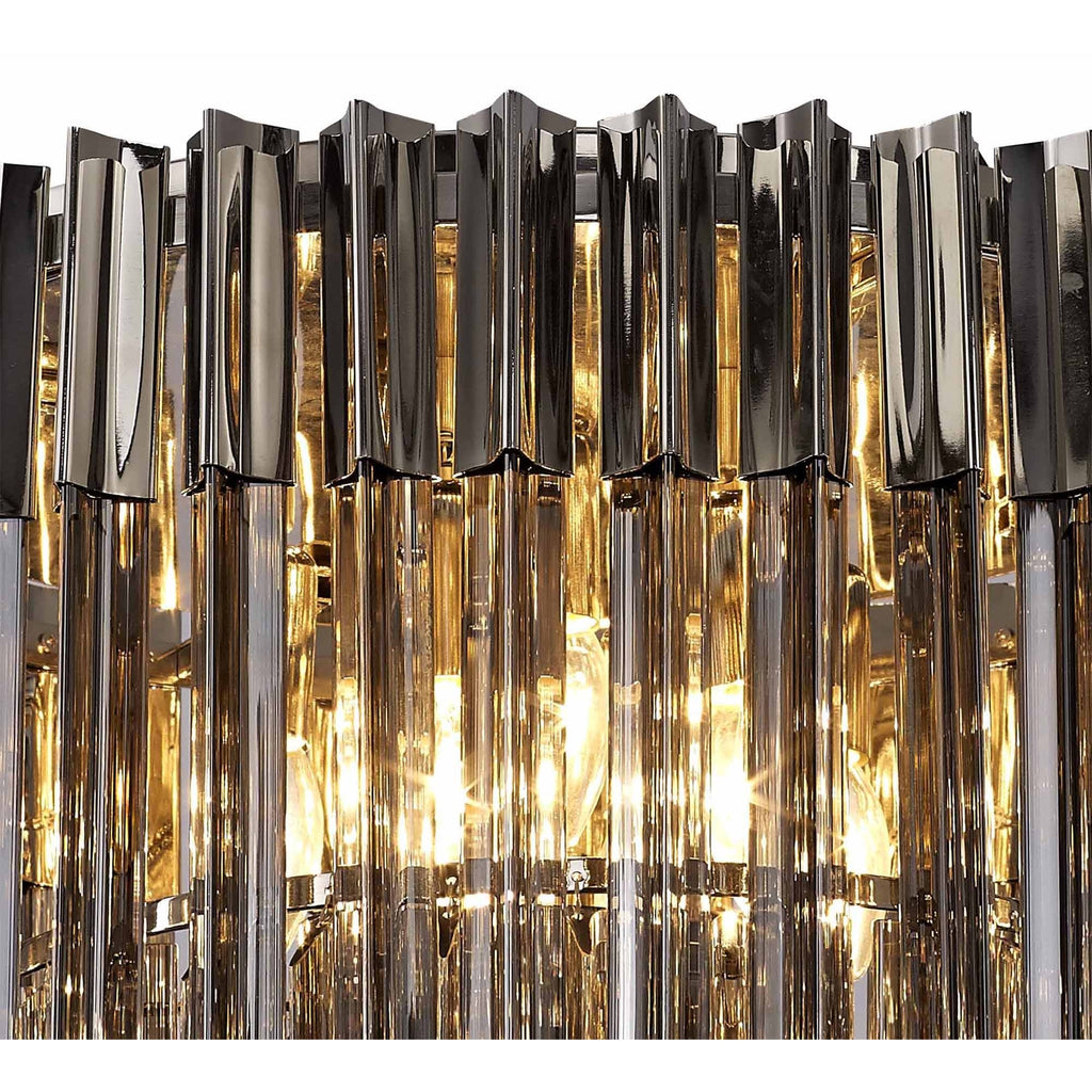 NL84519 Vienna 7 Light Ceiling Light Polished Nickel Smoked