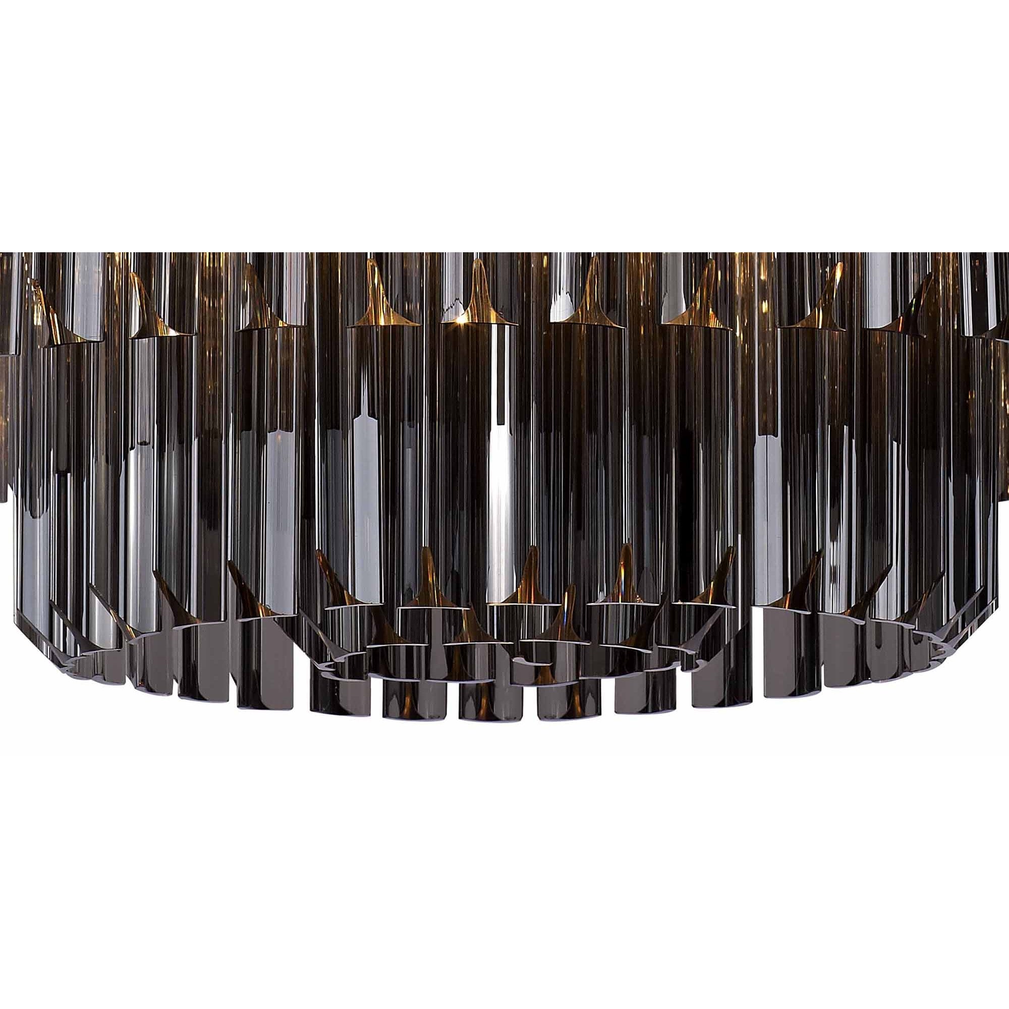 NL84519 Vienna 7 Light Ceiling Light Polished Nickel Smoked