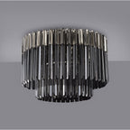 NL84519 Vienna 7 Light Ceiling Light Polished Nickel Smoked