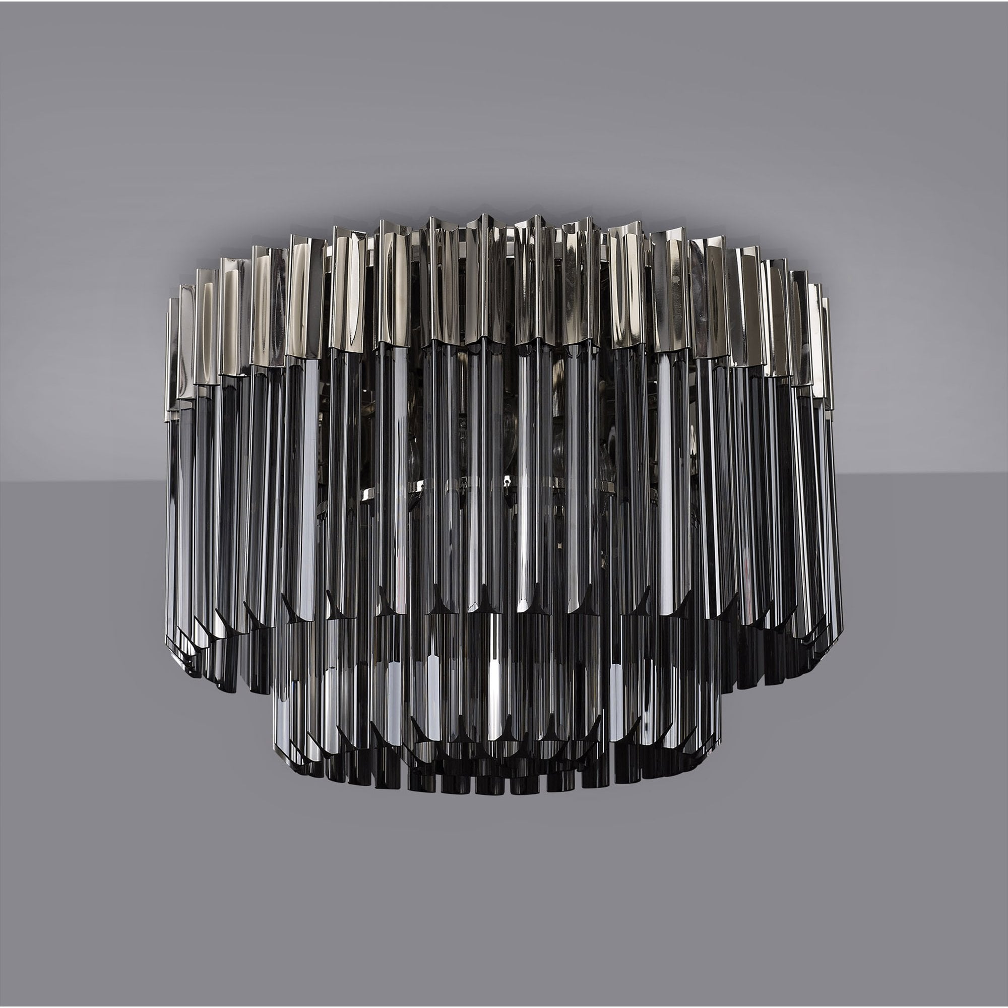 NL84519 Vienna 7 Light Ceiling Light Polished Nickel Smoked