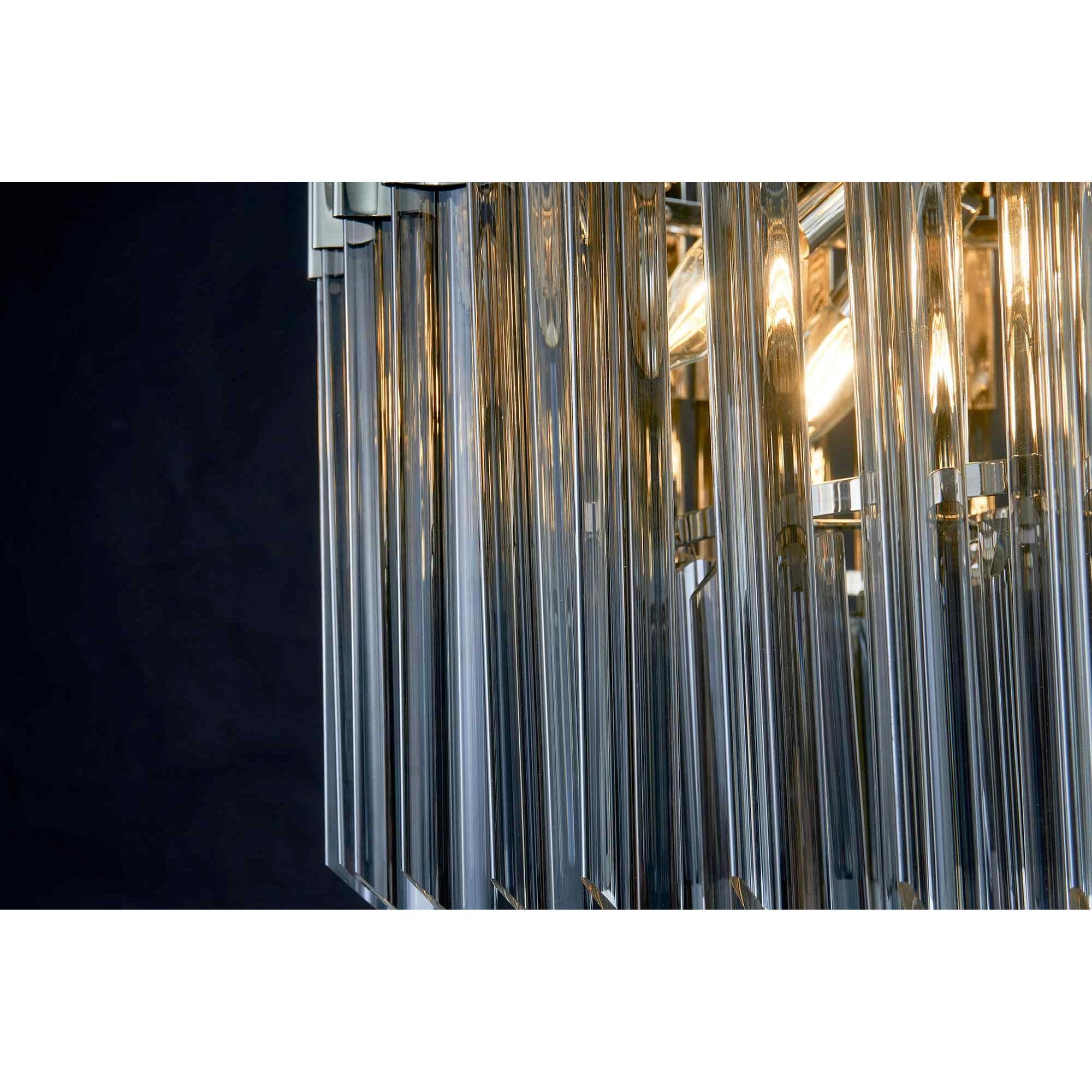 NL84519 Vienna 7 Light Ceiling Light Polished Nickel Smoked