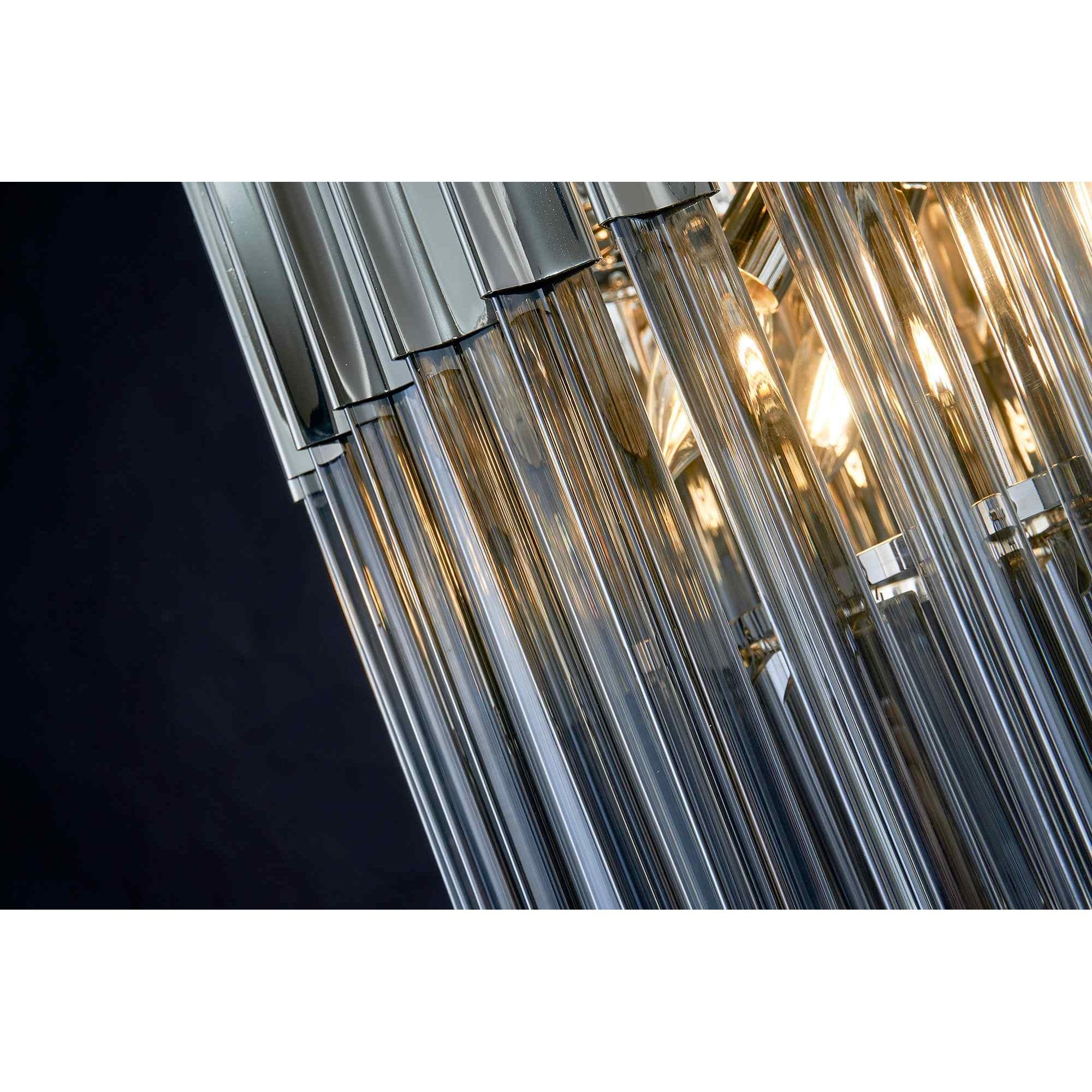NL84519 Vienna 7 Light Ceiling Light Polished Nickel Smoked