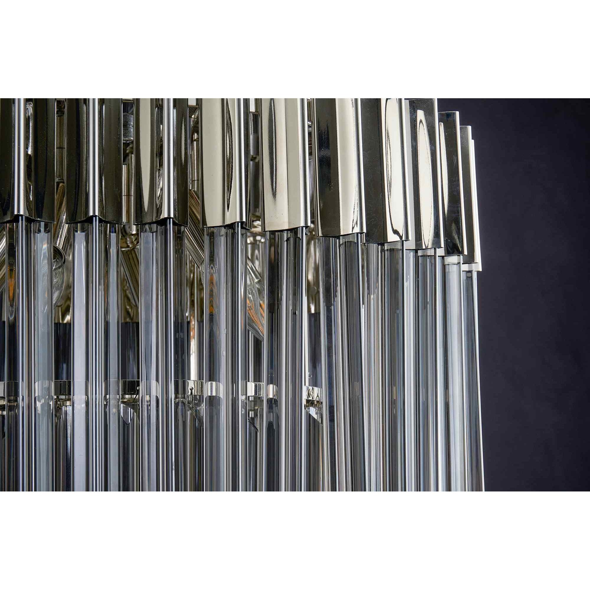 NL84519 Vienna 7 Light Ceiling Light Polished Nickel Smoked