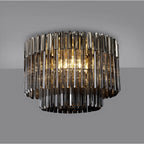 NL84519 Vienna 7 Light Ceiling Light Polished Nickel Smoked