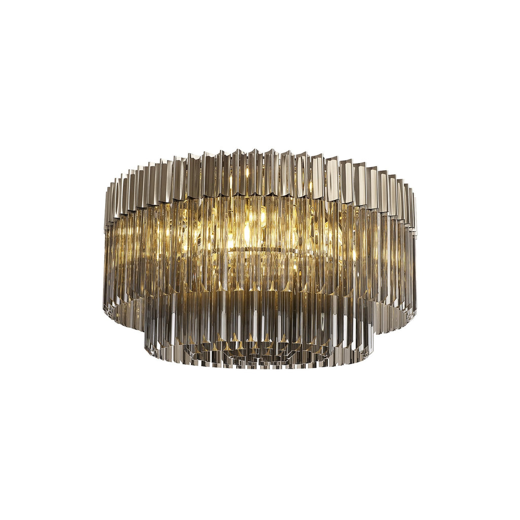 NL84529 Vienna 12 Light Ceiling Light Polished Nickel Smoked