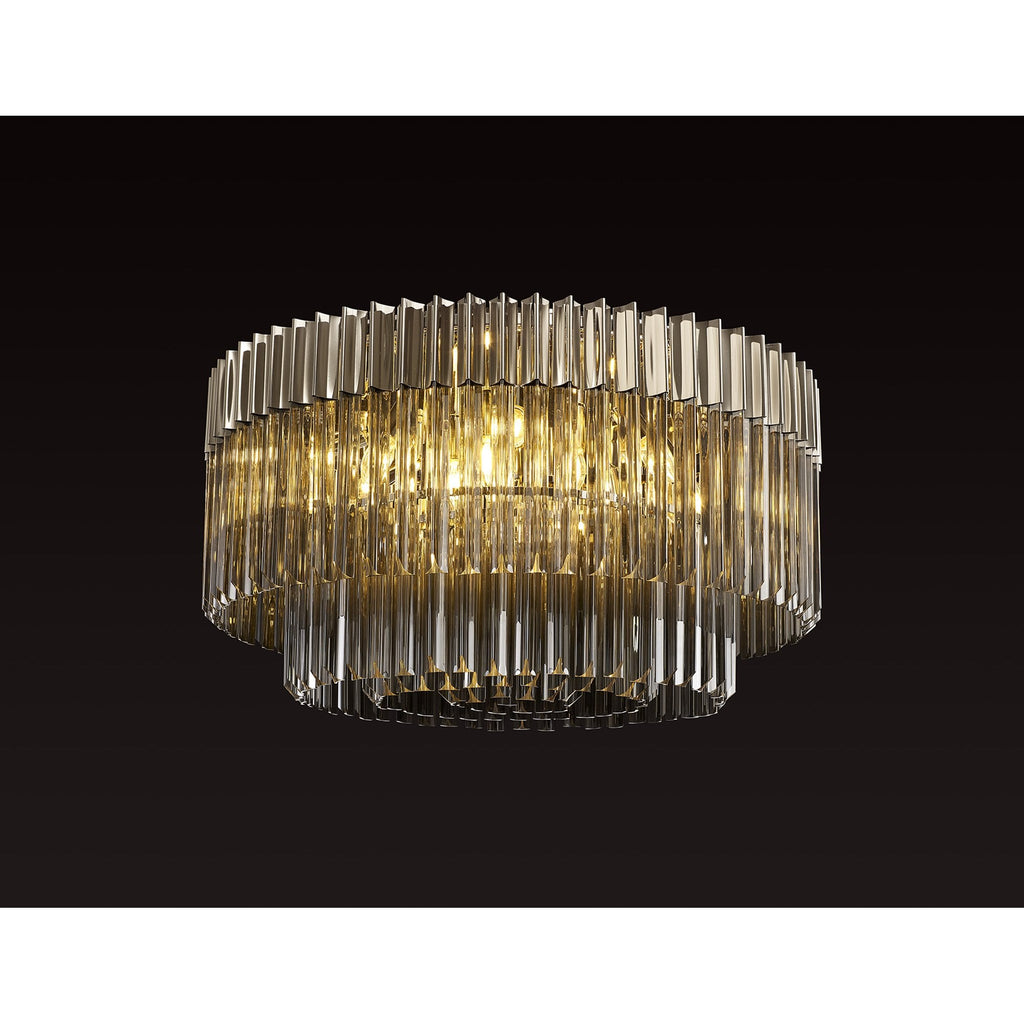 NL84529 Vienna 12 Light Ceiling Light Polished Nickel Smoked
