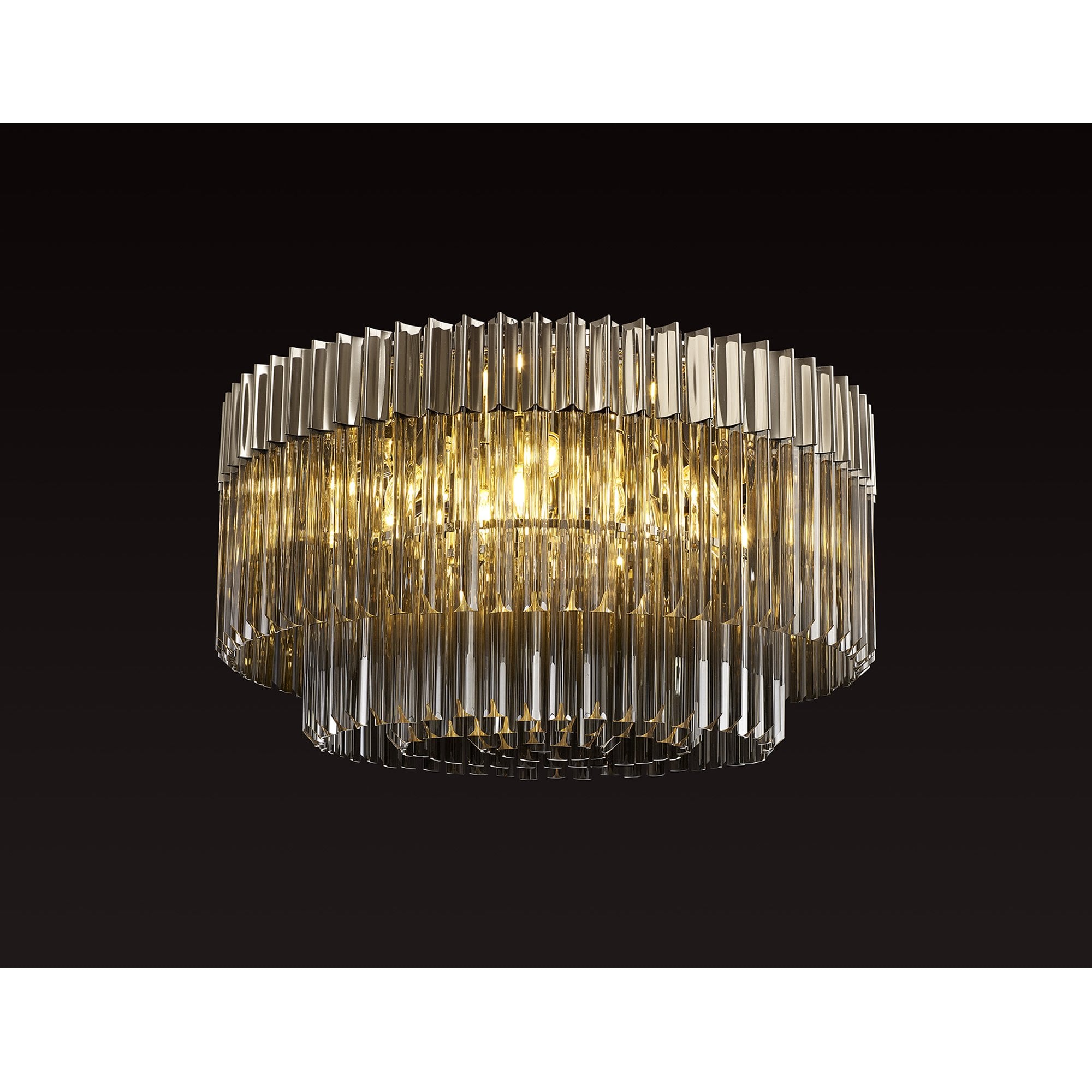 NL84529 Vienna 12 Light Ceiling Light Polished Nickel Smoked