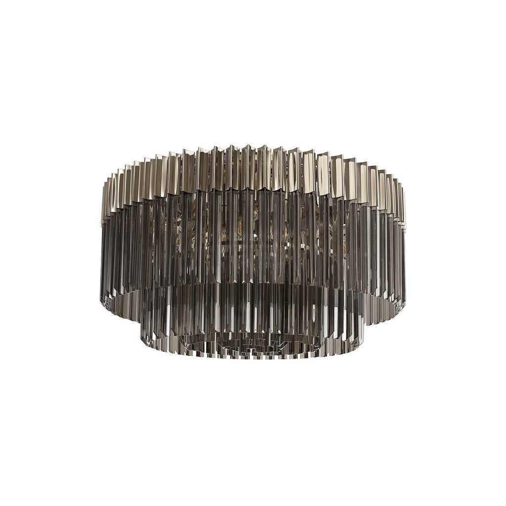 NL84529 Vienna 12 Light Ceiling Light Polished Nickel Smoked