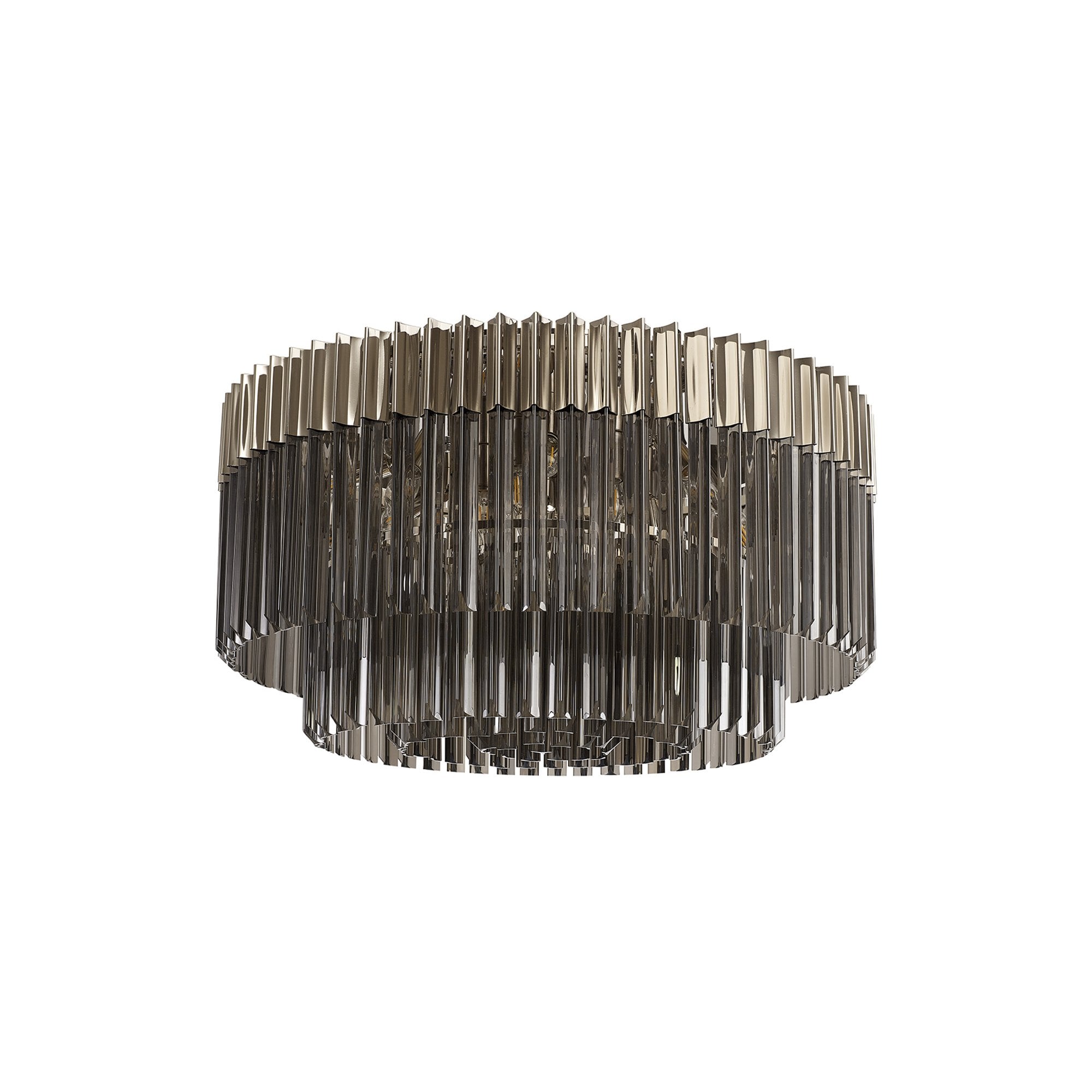 NL84529 Vienna 12 Light Ceiling Light Polished Nickel Smoked