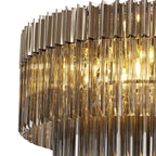 NL84529 Vienna 12 Light Ceiling Light Polished Nickel Smoked
