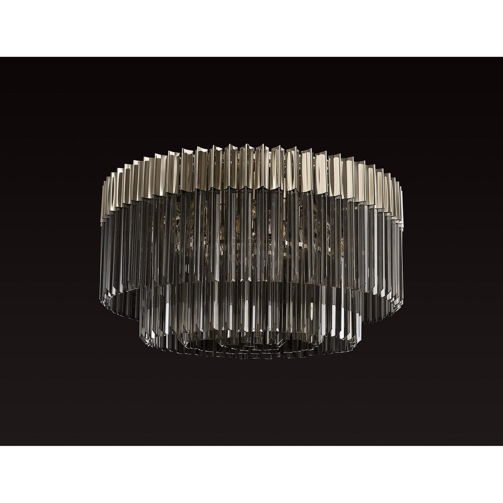 NL84529 Vienna 12 Light Ceiling Light Polished Nickel Smoked
